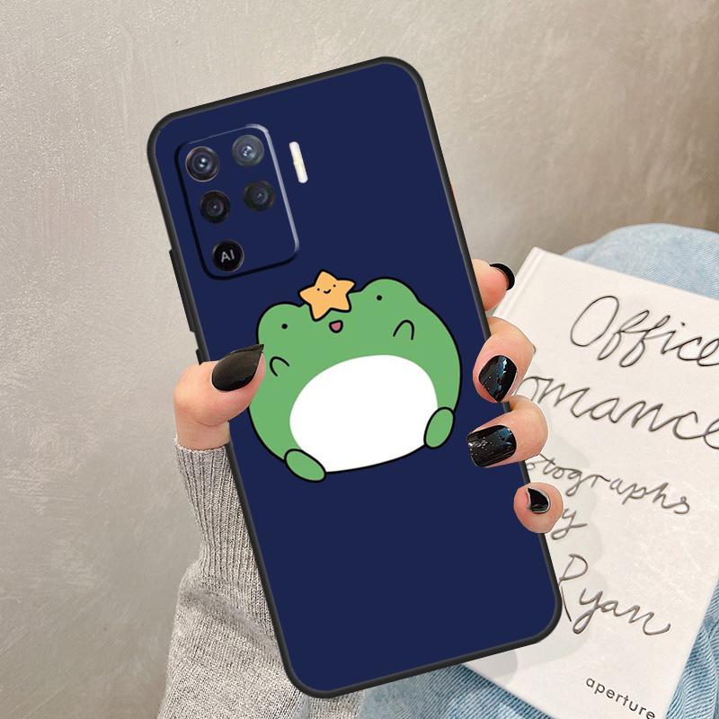 Милый Забавный Чехол-Лягушка Для Oppo A57 A17 A77 A18 A38 A58 A78 A98 A74 A54 A94 A80 A60 A40 A96 A76 A16 A15 A5 Pro