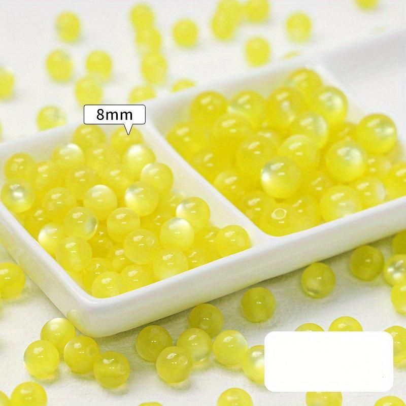 100 шт. бусины из смолы с имитацией кошачьего глаза, круглые бусины, ожерелья из бисера ручной работы, браслеты, серьги, ювелирные аксессуары