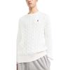 Polo Ralph Lauren SS22 однотонный свитер с круглым вырезом, вязаный косами, мужской свитер, белый 710775885C-033