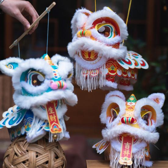 Набор материалов для самодельного фонаря-льва с подвижной головой и конечностями, набор для фонаря танца льва своими руками, светящийся фонарь в китайском стиле на Праздник середины осени