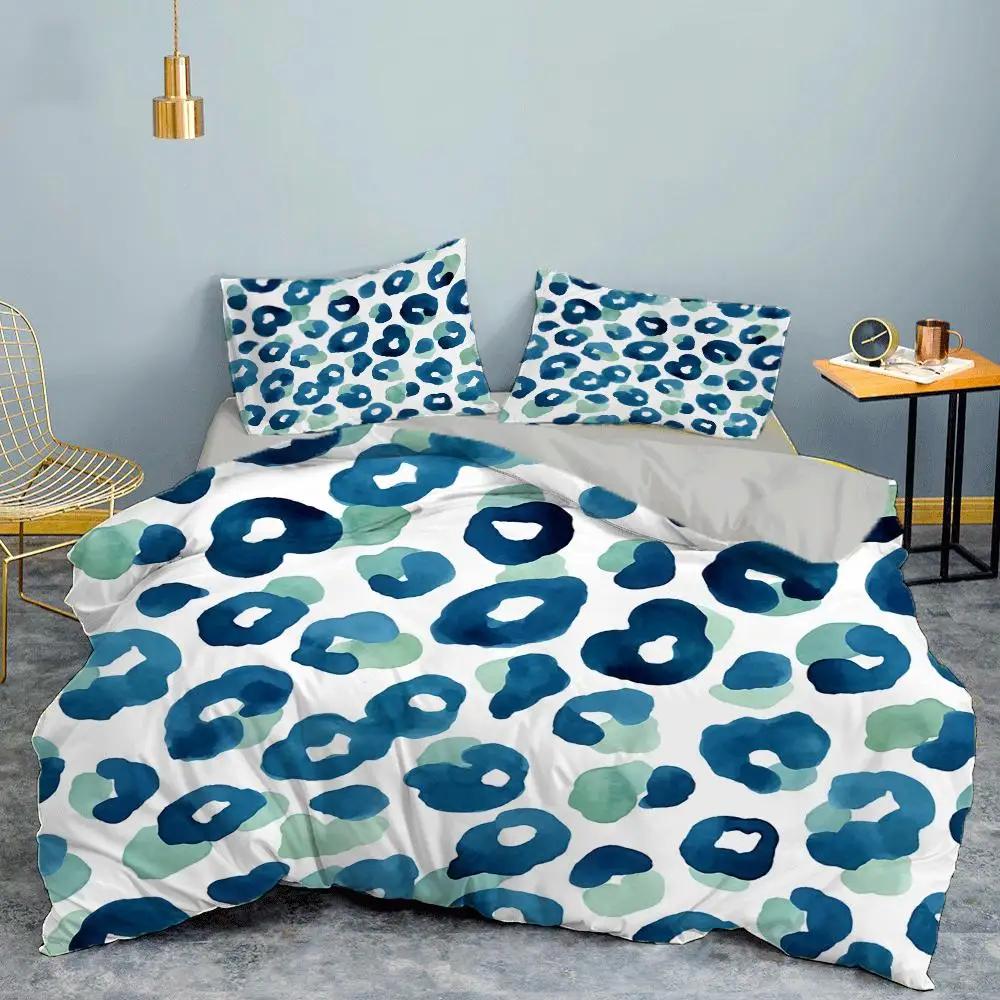 Leopard Print Duvet Cover Set King Size Africa Animal Bedding Set For Girls Boys Children Teen Colorful Leopard Twin Quilt Cover