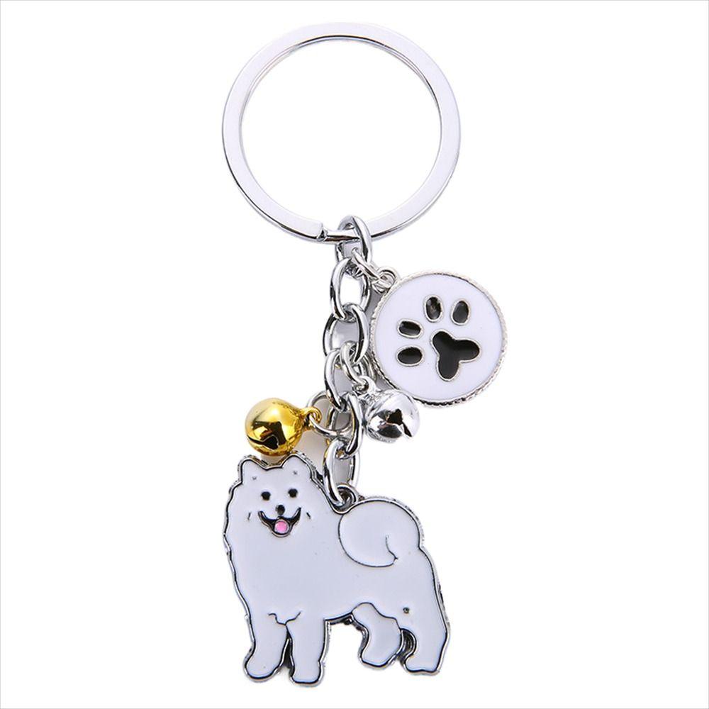 Enamel Golden Retriever Maltese Animal Bell Pet Keyring Pet Keychain Dog Keychain Dog Pendant