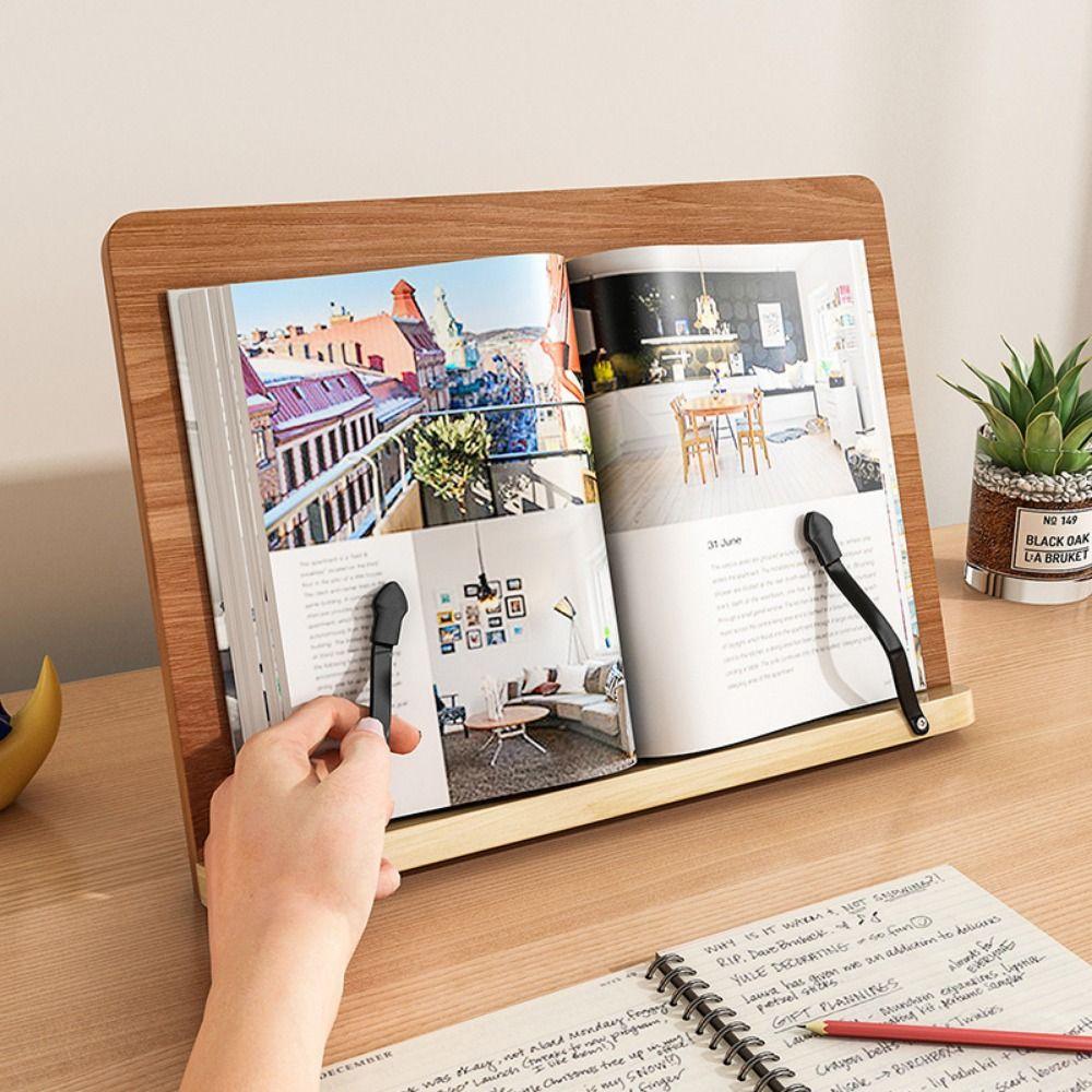 Складная подставка для книг, регулируемый угол, подставка для кулинарной книги, портативная деревянная подставка для чтения, чтение