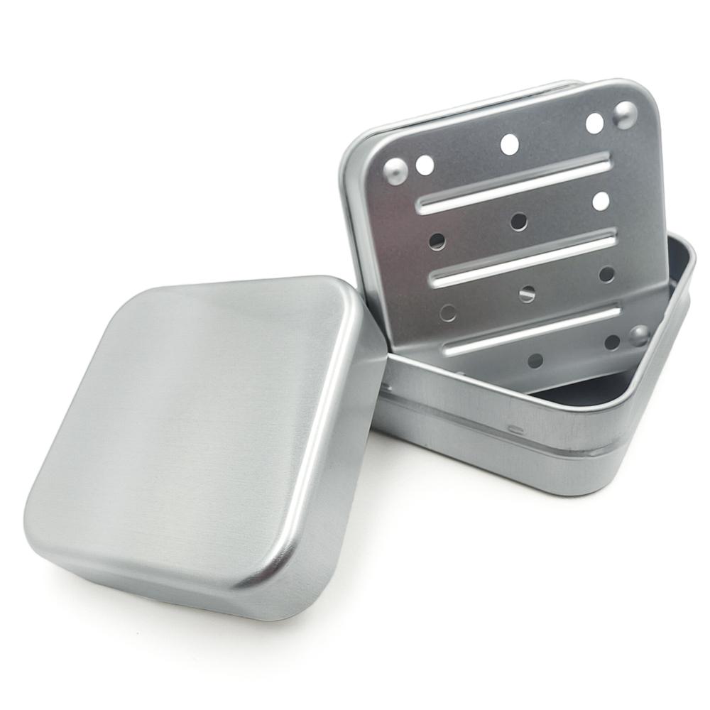 Квадратная алюминиевая стоматологическая чашка Стоматологическая коробка с крышкой Алюминиевый стоматологический держатель Стоматологический контейнер-лоток