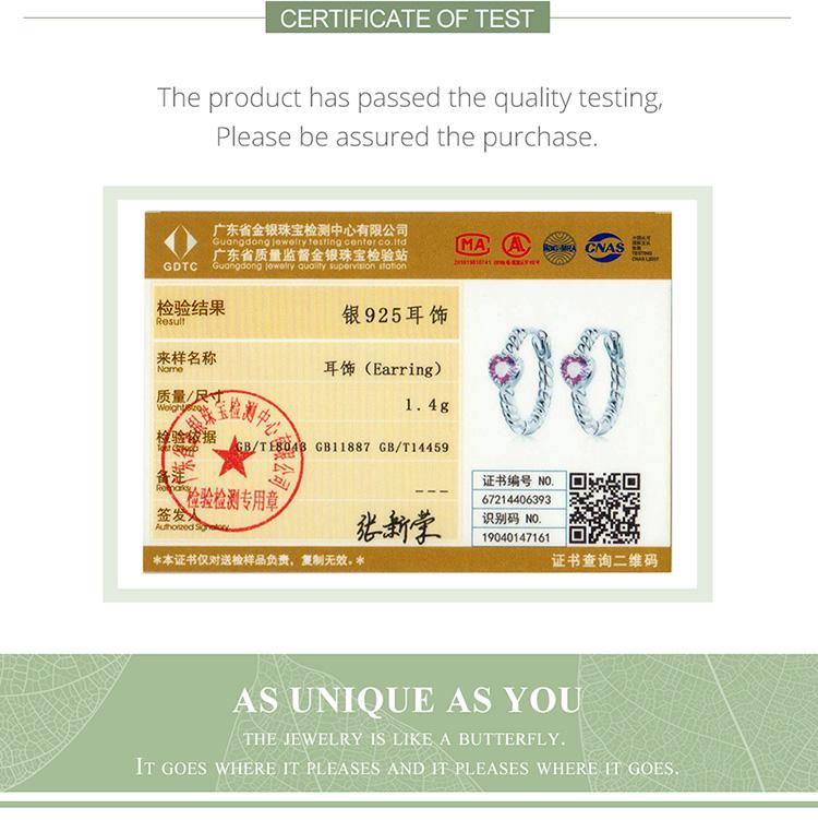 Bisaer Серьги Pure Love из стерлингового серебра 925 пробы с розовым драгоценным камнем и цирконием, круглые серьги с пряжкой для женщин, свадебные эффектные ювелирные изделия