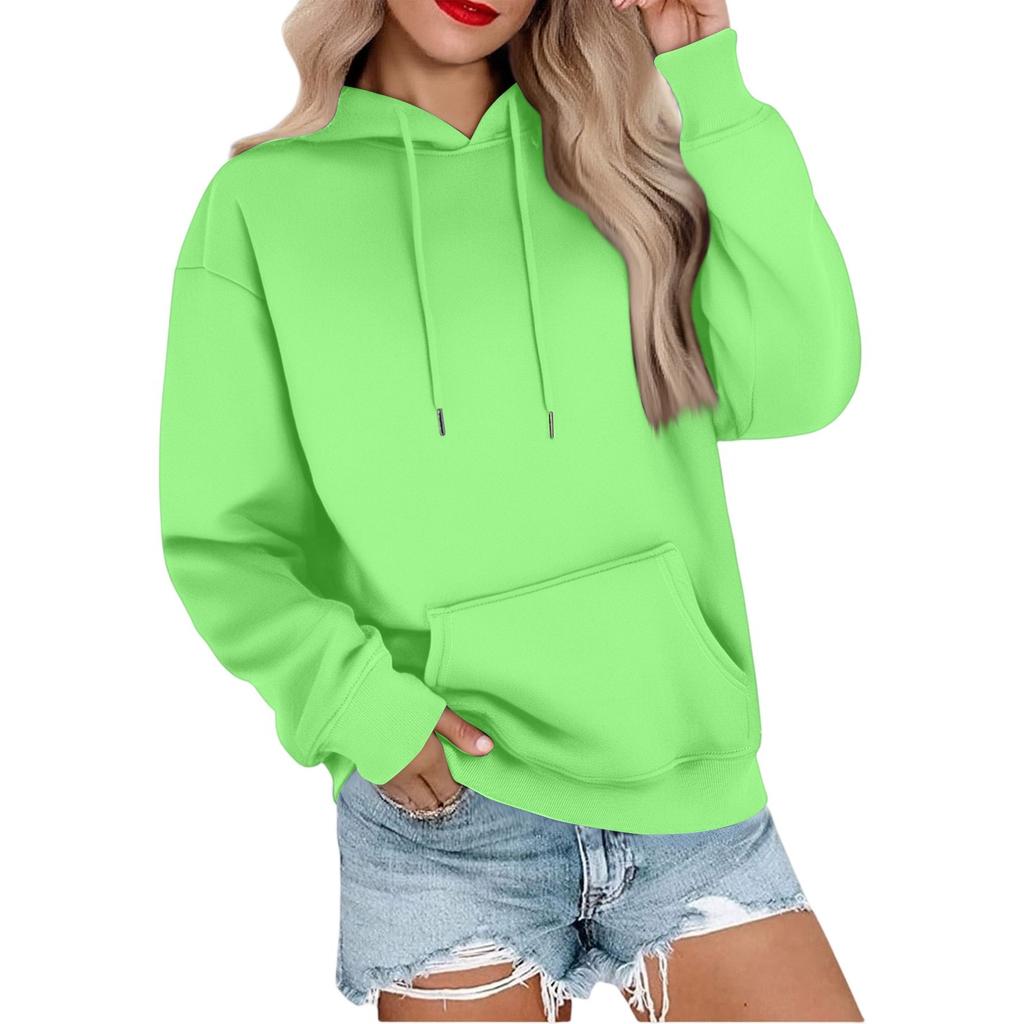 Женская повседневная свободная спортивная толстовка с капюшоном и рукавами реглан из гладкой ткани