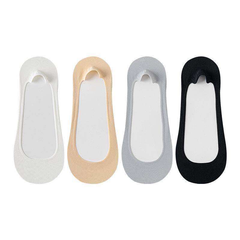 Ледяной шелк Носки-лодочки С мягкой подошвой Силиконовые Противоскользящие Толстая губчатая подошва Мягкие Удобные Амортизирующие Невидимые носки для высоких каблуков