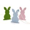 Yousheng 6 Pcs Easter Bunny Ornaments Wooden Egg Shape Hanging Ornaments Cutout Rabbit Easter Egg Ornaments for Tree Door Festive Home Decor