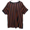 SHAREEF сделано в Японии полосатая футболка с коротким рукавом 1 Черный x чай Мужская Б/У