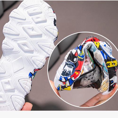 Обувь для мальчиков и девочек. 2023. Детская спортивная обувь. Кожаная обувь. Детские камуфляжные кроссовки среднего размера для мальчиков и девочек.