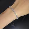 Popular Color Rectangle Zircon Adjustable Bracelet Full Diamond Birthstone Tennis Chain Jewelry