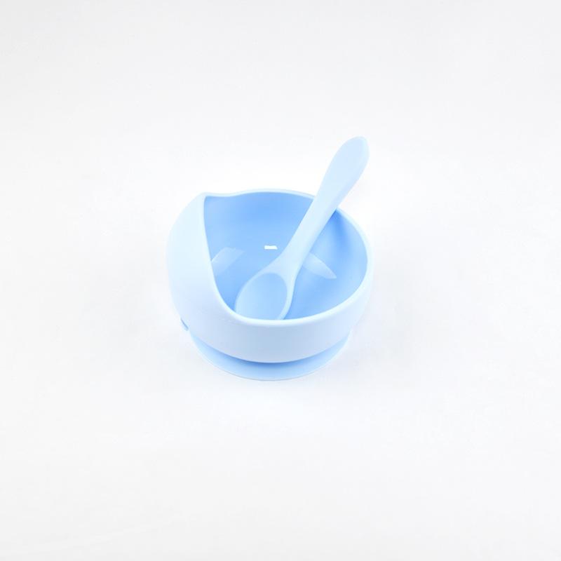 Силиконовая детская миска для самокормления, тренировочная миска-улитка для младенцев, набор с присоской против падения, с набором ложек, детская посуда для кормления