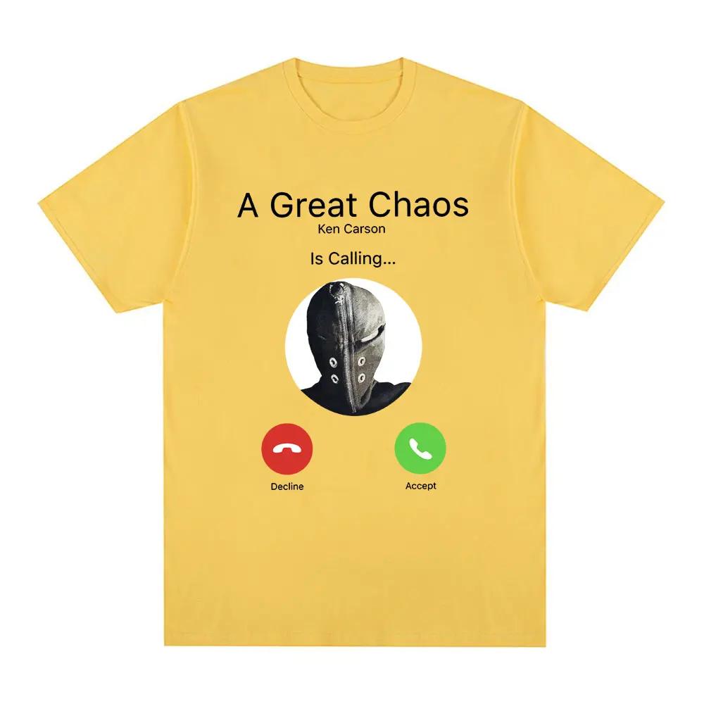 Ken Carson A Great Chaos Is Calling T Shirt Fashion Hip Hop T Shirts Summer 100% Cotton Casual Oversized T-shirts Streetwear Unisex