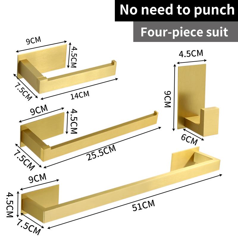 Перфорированная матовая золотая вешалка для полотенец, держатель и крючок из нержавеющей стали, аксессуары для ванной комнаты, черная вешалка для полотенец, комплект фурнитуры для ванной
