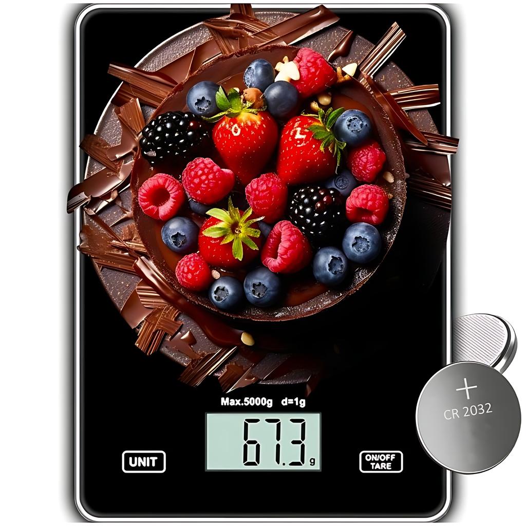 Waga Kuchenna Elektroniczna Precyzyjna Lcd Dotyk Czarna Szklana 5Kg / 1G