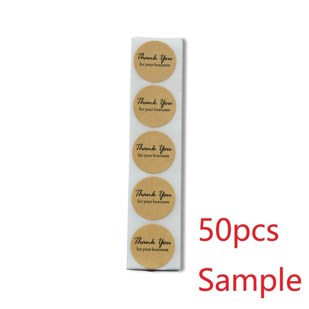 1in Natural Kraft Thank You Stickers Heart Shape Seal Labels 50-500pcs Stickers Scrapbooking for Package Stationery Sticker