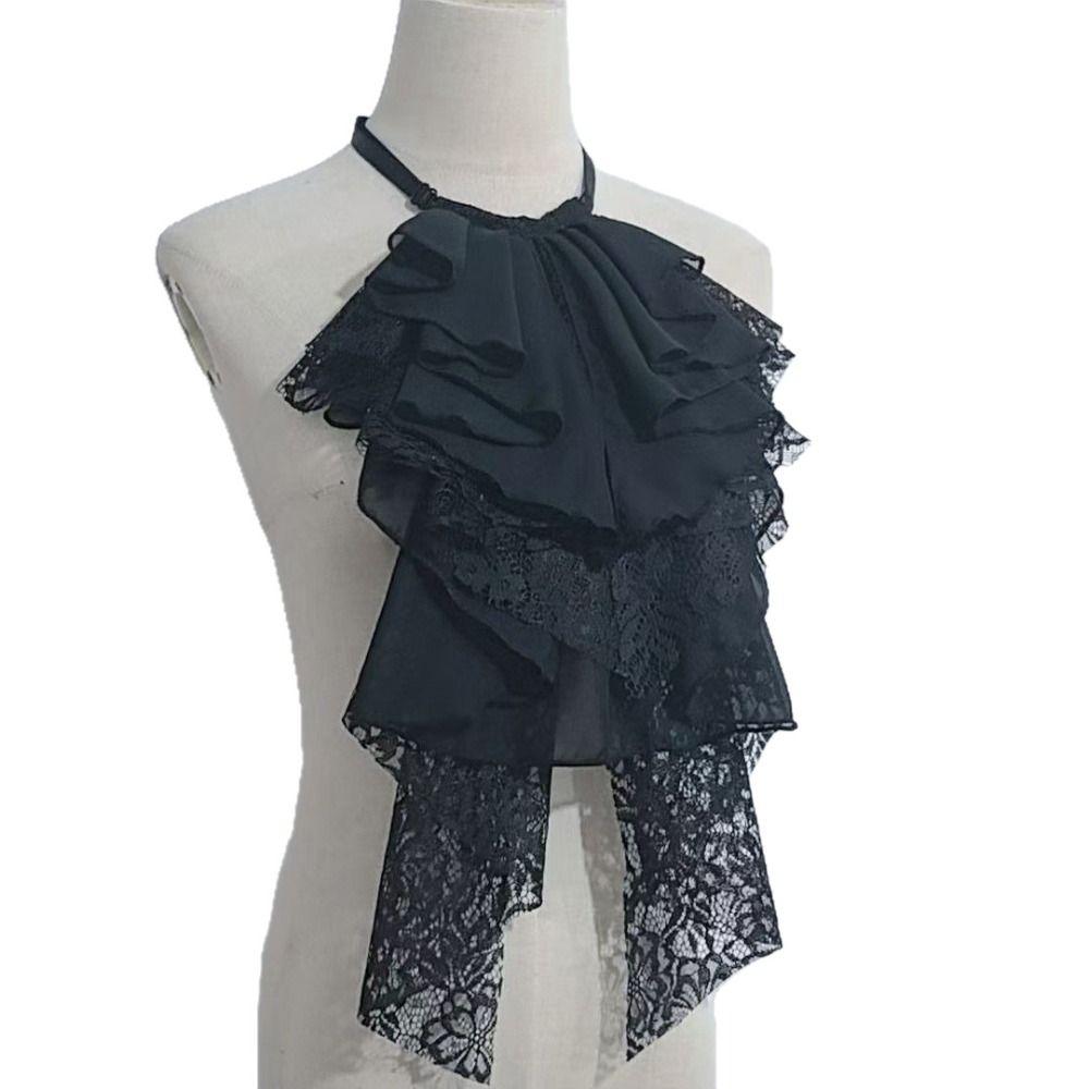 Detachable Layered Lace False Collar Adjustable Elegant Decorative Lace Neckline Classic Exquisite Fake Lace Collar Women