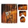Scenic Shower Curtain Floor Mat Combination Four-Piece Set Bathroom Toilet Carpet Shower Room Mat Doormat