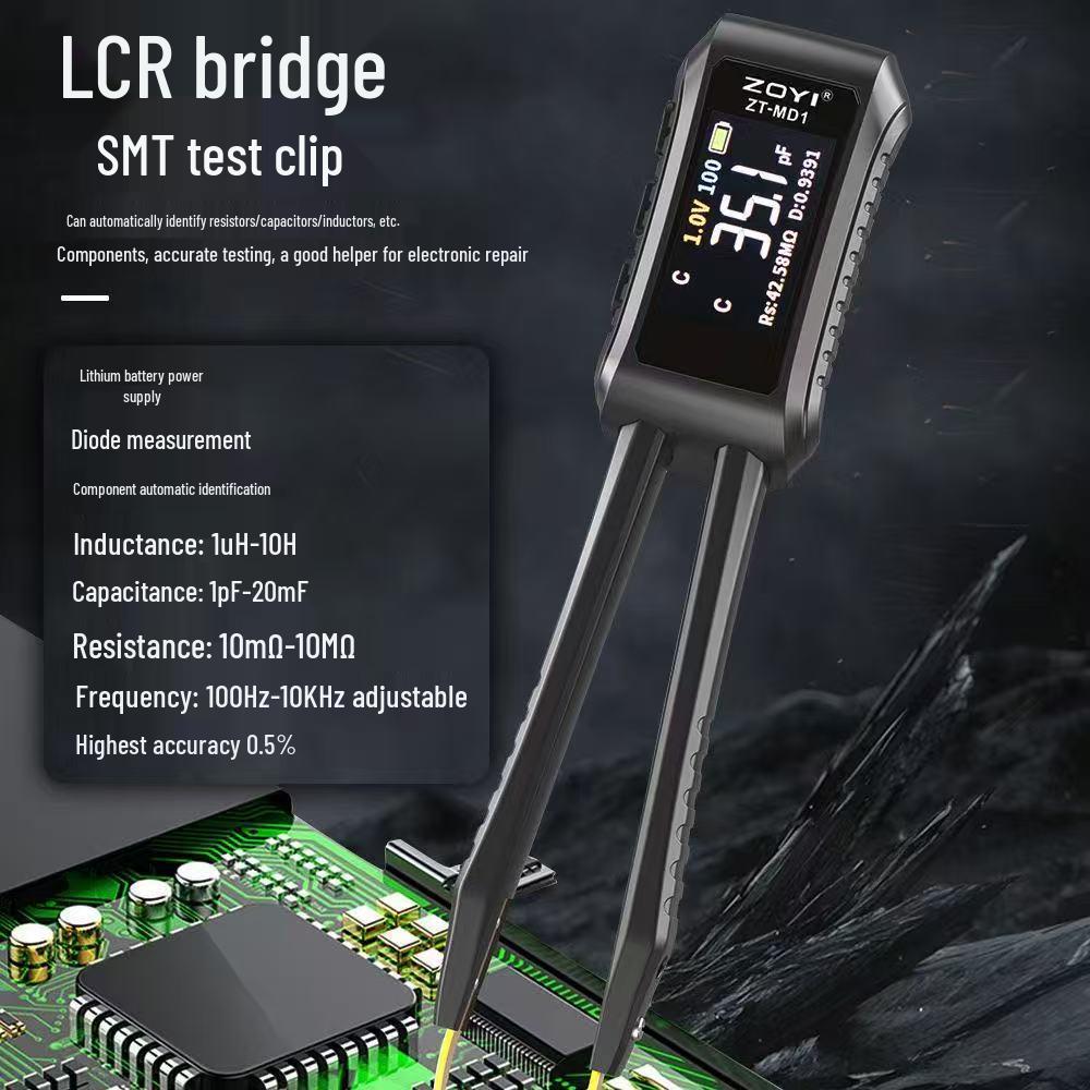 Zhongyi Digital Bridge ZT-MD1 SMD Tester: Fast-Charge Tweezers for Resistors, Inductors, Capacitors, & Multimeter Functions