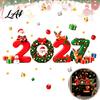 Сезонные зимние украшения 2027 Рождество Новый год Наклейки на окна Дед Мороз Олень Подарок Шар Статические для семьи Наклейки ПВХ Съемные Наклейки на стекло Дом