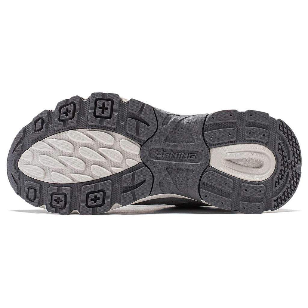 Li-Ning Comfortable Versatile Thick Sole Height Increasing Non-Slip Low Top Casual Shoes Women Sneakers Gray AGCT426-2