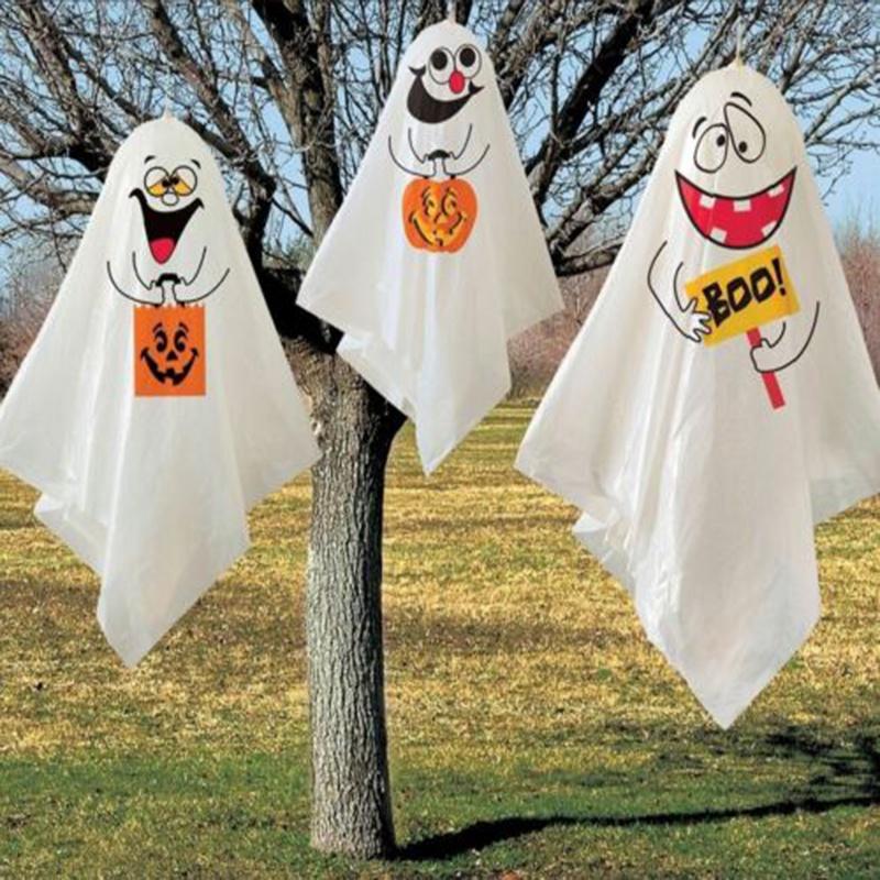 Haunted 3 Halloween Hanging White Ghost Spooks Party Decoration Outdoor Indoor