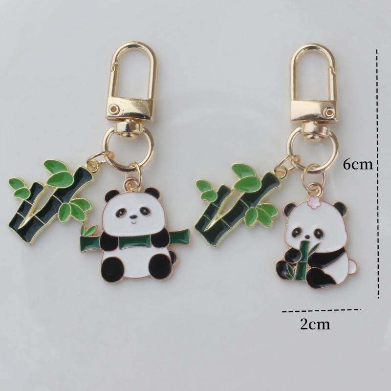 Cute Panda Keychain Metal Cartoon Style Bag Pendant for Collectible Souvenir
