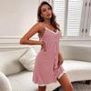Women's Lace Trim Button Sexy Slip Pajamas - European & American Summer Wear, Casual Home Dress