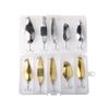 10pcs Mixed Colors Metal Hooks Spoon Sequins Spinner Bait, Fishing Lures With Box