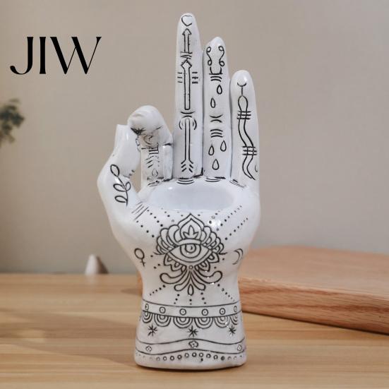 Mystical Palmistry Hand Decoration Incense Holder, Resin Statue, Decorative Christmas Gift for Occult Lovers Stick Ancient Palm Sculpture Home