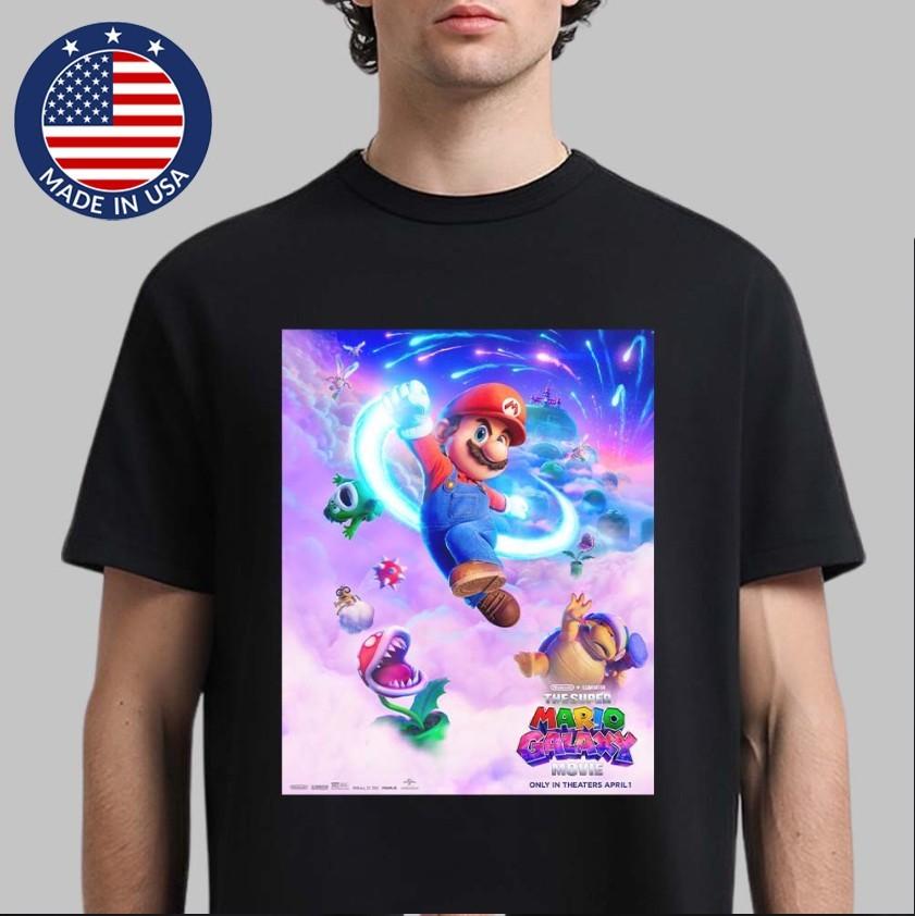 Футболка с персонажем Марио из фильма Super Mario Galaxy 2026, Постер April 1 2026, Унисекс