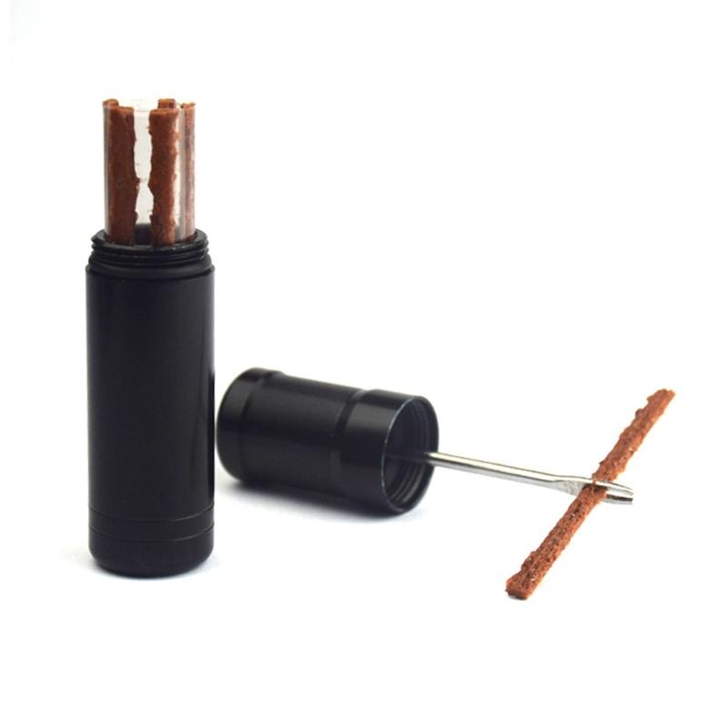 Tire Repairing Kit with Bacon Strips and Storage Canister for Mountain Bike Tires Tubeless Bike Tire Repair Tool