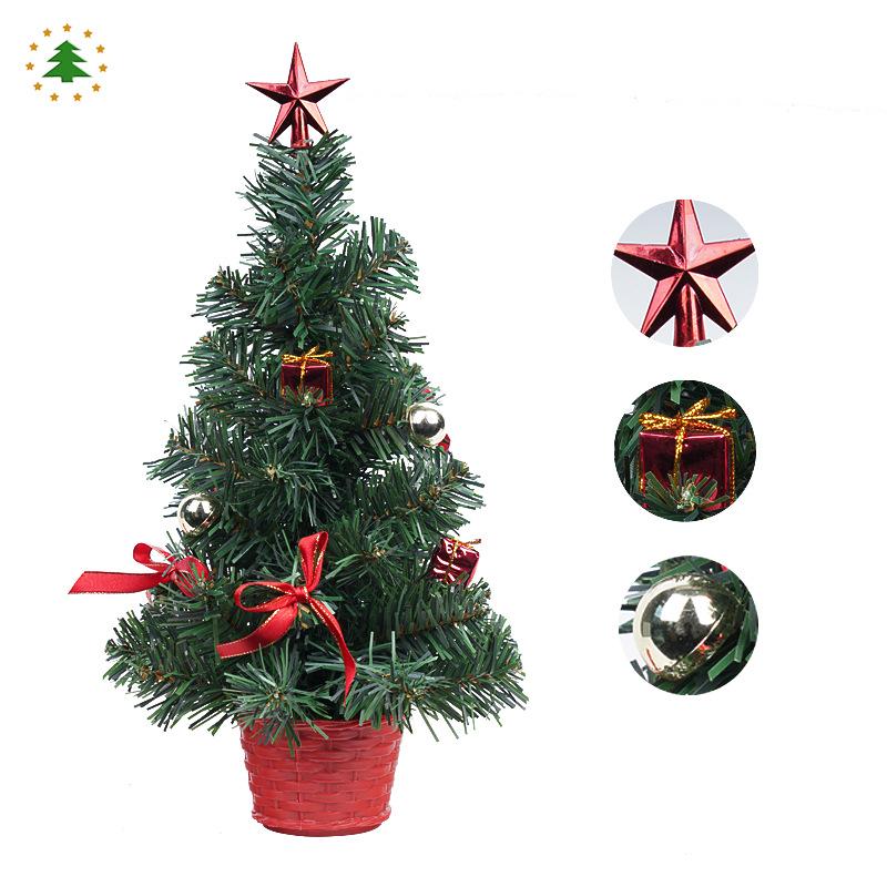 Gold/Silver/Red Mini Christmas Tree Potted Ornaments - 20/30/40cm Christmas Desktop Decorations for Office
