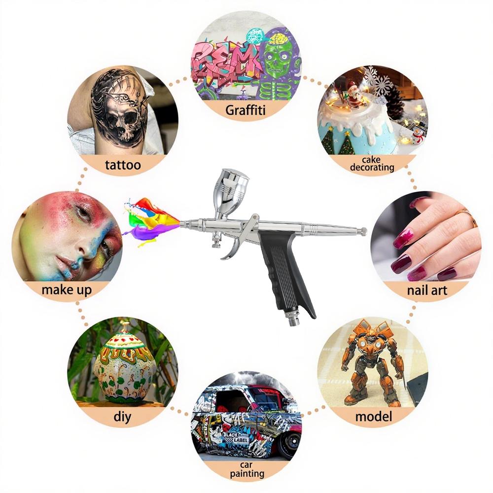 Профессиональный набор аэрографов 0,3/0,5/0,8 мм Игла сопла Аксессуары Подходит для нейл-арта, татуировок, покраски моделей автомобилей