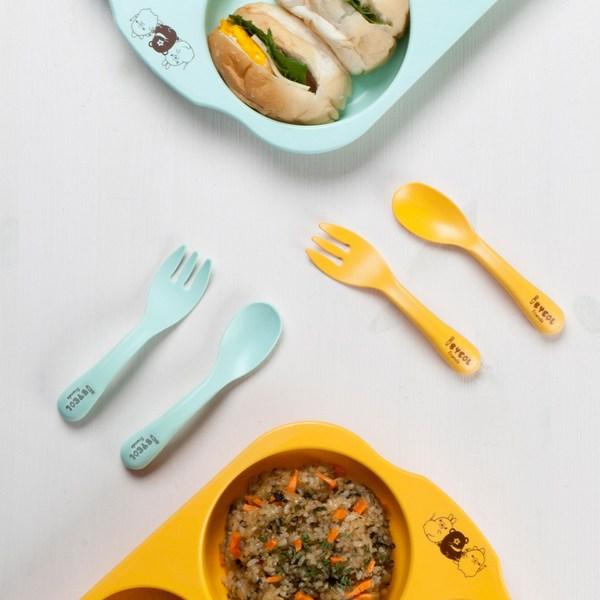 Ibyeol Friends Corn Baby Self Spoon + Fork Set, 1 Set, Mint, Spoon + Fork 1 Set