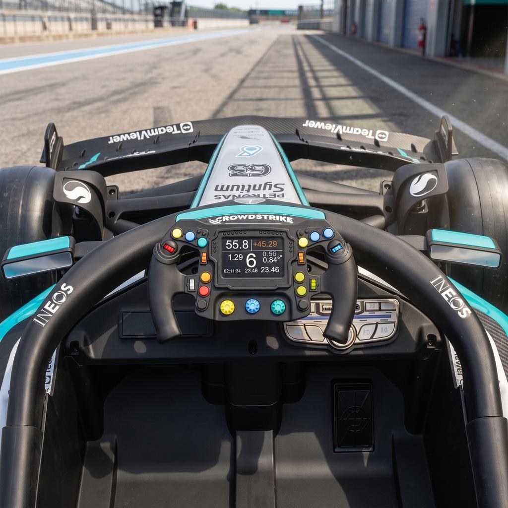 Electric Go-Kart for Kids, 12V, Mercedes-AMG PETRONAS F1, 2 Motors, Remote Control, 3 Speeds, Black