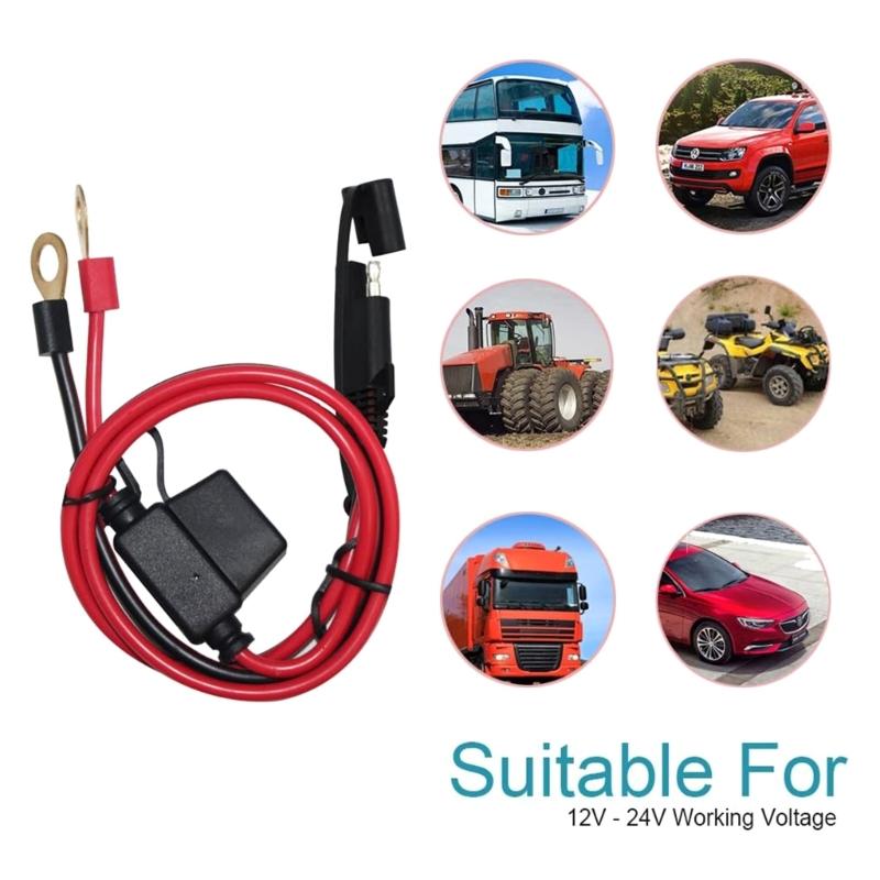 Двойной держатель предохранителей типа ATC, положительный/отрицательный, провод 10AWG с кольцевыми клеммами и разъемами 45 А для транспортных средств длиной 2 фута/60 см