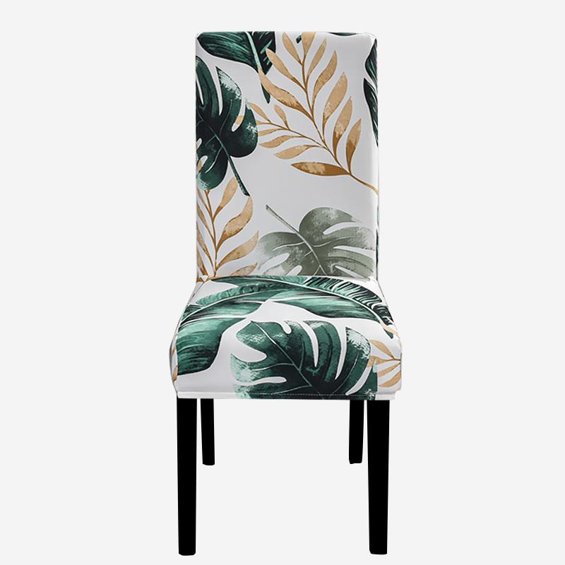 Чехлы на стулья с принтом, эластичные чехлы на кухонные сиденья, эластичные чехлы на стулья из спандекса для столовой, свадебного отеля, банкета, моющиеся, 1 шт.