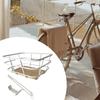 Bike Front Basket Bicycle Stylish Heavy Duty Wood Base Iron Wire Cargo Rack Cycling