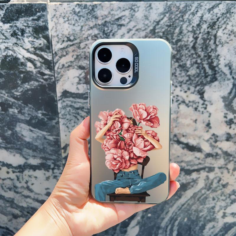 Женский модный чехол для телефона с цветком ромашки для iPhone 13 14 Pro Max Mini 16 15 12 11 Pro Max 15 14 Plus Ударопрочный лазерный чехол