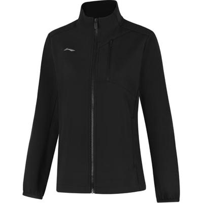 Li Ning однотонная флисовая теплая куртка на молнии с воротником-стойкой, женские куртки черного цвета AJDU302-3