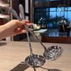 Ложка из нержавеющей стали с длинной ручкой, суповые ложки для кастрюль, совки, дуршлаг, домашняя кухня, столовые приборы, необходимые инструменты для готовки