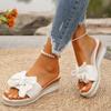 Bow Slippers Women's High Heels Summer New Platform Wedge Sandals Versatile Women's Flip-flops