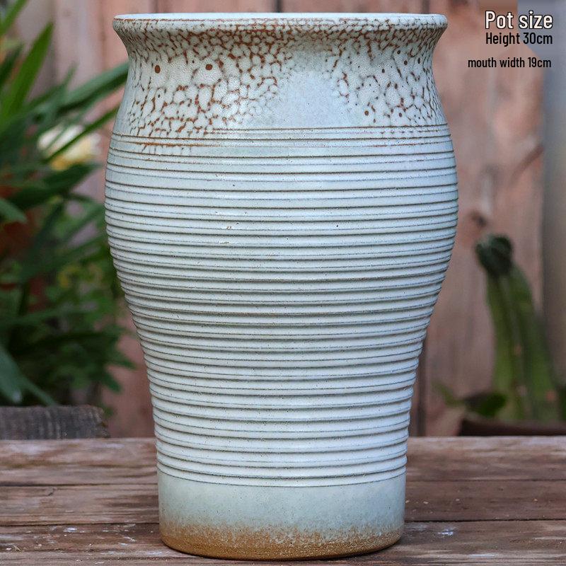 Large Wintergreen Bougainvillea Ceramic Flower Pot - Breathable, Tall Succulent & Tree Ceramic Jar