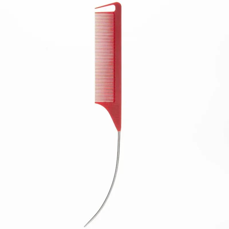 Профессиональная расческа для парикмахерской, пластиковая термостойкая антистатическая расческа для плетения крысиного хвоста, изогнутая расческа для пробора, аксессуары для волос