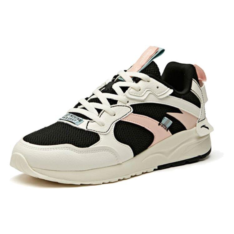 Anta Амортизирующие нескользящие износостойкие низкие спортивные повседневные туфли женские кроссовки черные розовые белые 92948850-3