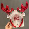 Милая рождественская повязка на голову для женщин и девочек, рождественский наряд, обруч для волос в виде рогов, повязка для волос, рождественские аксессуары для волос, подарок
