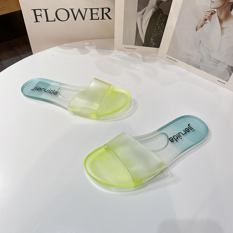 Новые женские пляжные туфли 2024 года, летние лаконичные женские тапочки с открытым носком на плоской подошве, модные повседневные женские тапочки, женские сандалии для отдыха на открытом воздухе