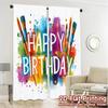 2 шт., Шторы с плоской 2D-печатью (Без Рода) BirthdayPalette Модные Шикарные Шторы Универсальные 100% Полиэстер Шторы
