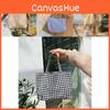 Charming Fresh Portable Bento Bag Japanese Style Plaid Handbag For Moms Students